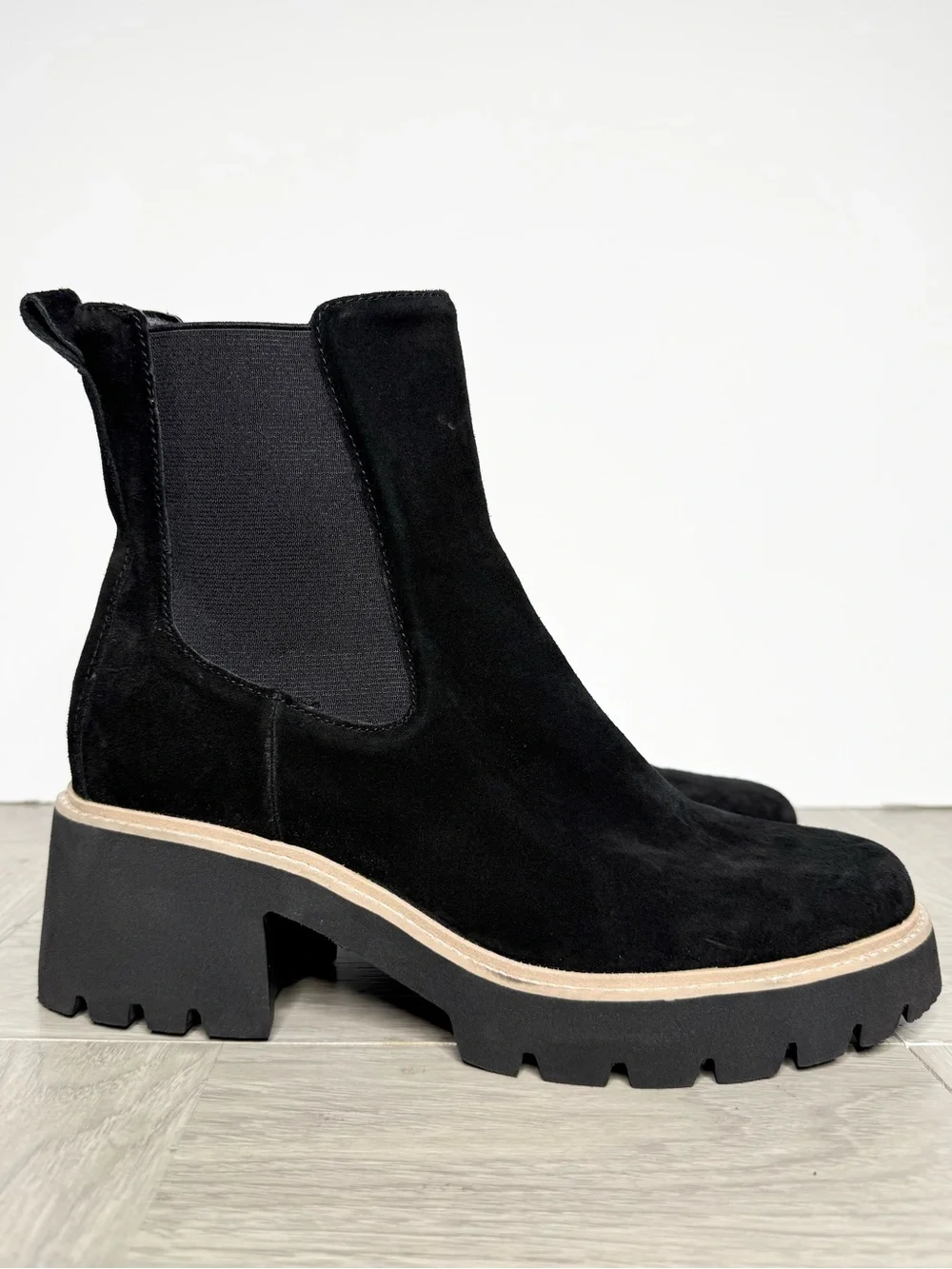 Dolce Vita Black Suede Heeled Chelsea Boot 10